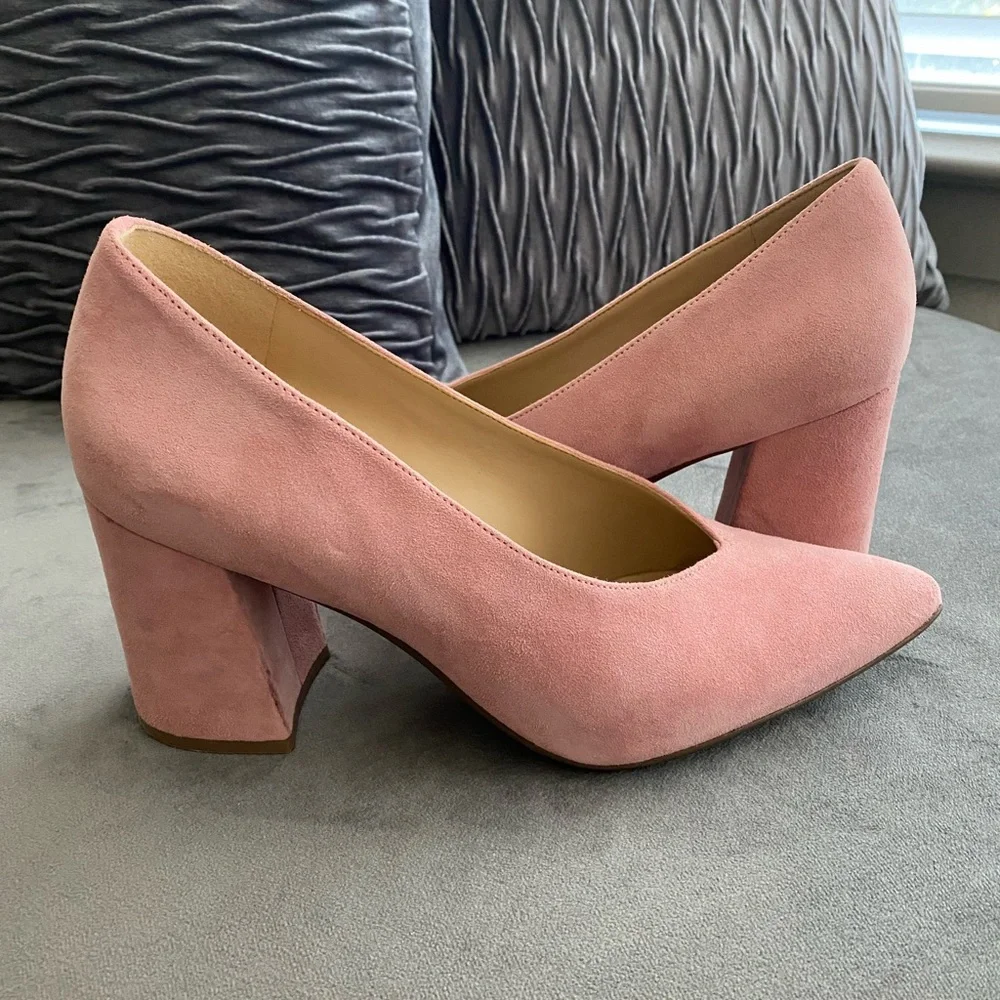 Naturalizer Pink Suede Heels - Picture 1 of 4